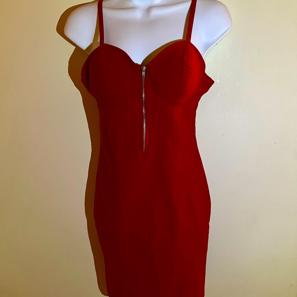 Red mini dress
